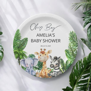 Oh Boy Jungle Safari Baby Shower Tropisches Papier Pappteller