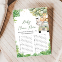 Oh Boy Jungle Safari Dusche Baby Name Rate Spiel