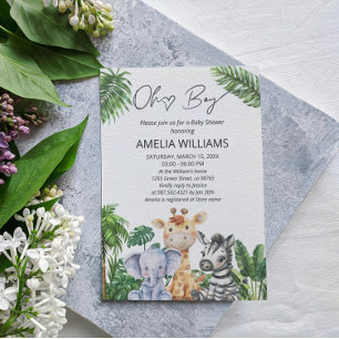 Oh Boy Jungle Safari Tiere Baby Shower Einladung