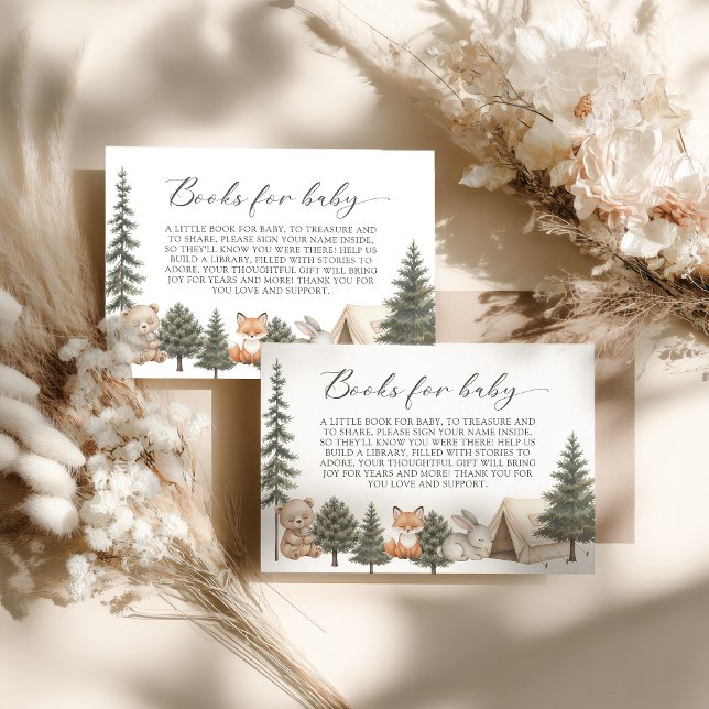 Oh boy let the adventure begin baby shower begleitkarte (oh boy let the adventure begin baby shower book request card woodland books for baby cards)