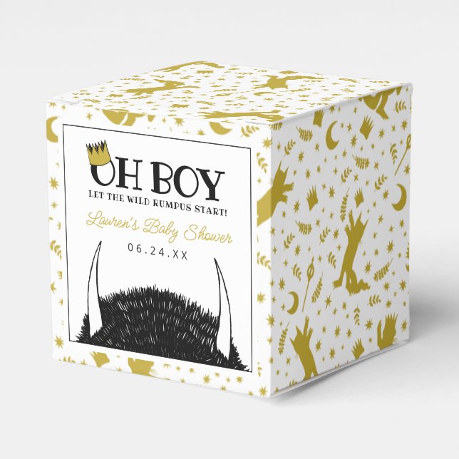 Oh Boy | Let the Wild Rumpus Start Baby Shower Geschenkschachtel (Vorderseite)