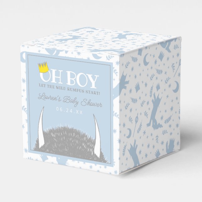 Oh Boy | Let the Wild Rumpus Start Baby Shower Geschenkschachtel (Vorderseite)