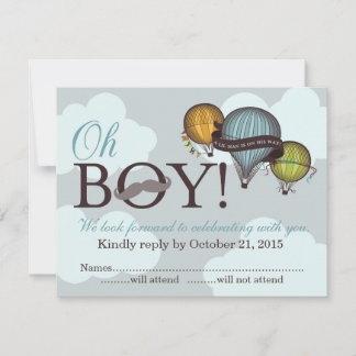 Oh Boy liman Heißluftballon RSVP Karte