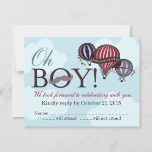 Oh Boy liman Heißluftballon RSVP Karte