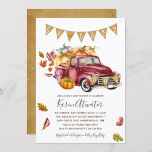 Oh Boy Little Pumpkin Fall Baby Dusche Einladung