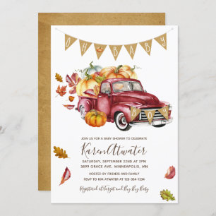 Oh Boy Little Pumpkin Fall Baby Dusche Einladung