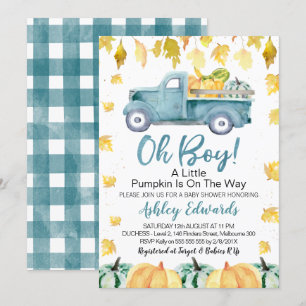 Oh Boy Little Pumpkin Truck Baby Dusche Einladung
