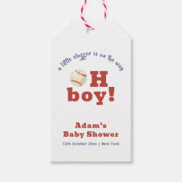Oh Boy Little Slugger Baseball Sport Baby Shower Geschenkanhänger