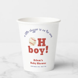 Oh Boy Little Slugger Baseball Sport Baby Shower Pappbecher