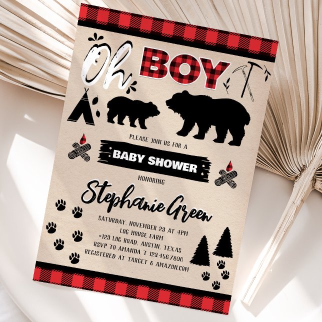 Oh Boy Lumberjack Baby Dusche Einladung (Von Creator hochgeladen)