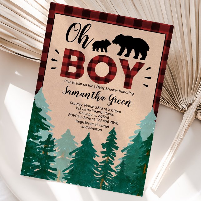 Oh Boy Lumberjack Baby Dusche Einladung (Von Creator hochgeladen)