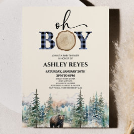 Oh Boy Lumberjack Wald Bear Baby Dusche Einladung