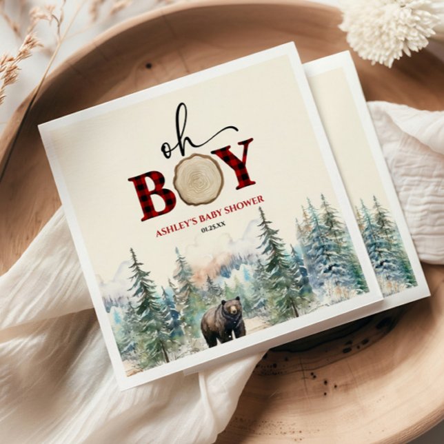 Oh Boy Lumberjack Wald Bear Baby Dusche Serviette (Von Creator hochgeladen)