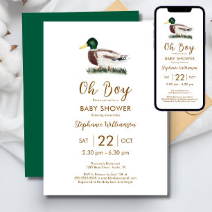 Oh Boy Mallard Enten Baby Shower Einladung