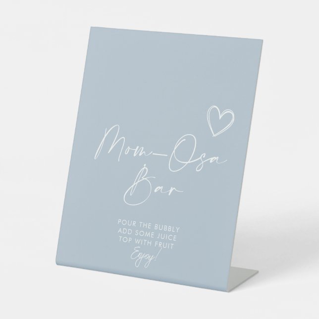 Oh Boy Minimalistisch Baby Dusche Mama-osa Bar Sockelschild (Vorderseite)