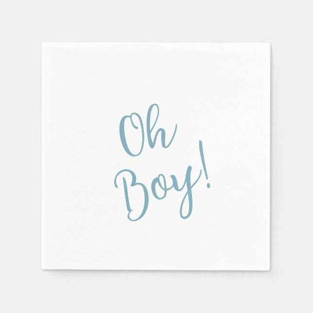 Oh Boy Modern Niedlich Blue Boy Baby Dusche Serviette (Vorderseite)