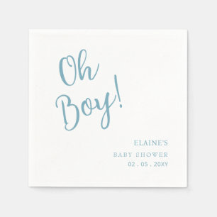 Oh Boy Modern Niedlich Blue Boy Baby Dusche Serviette