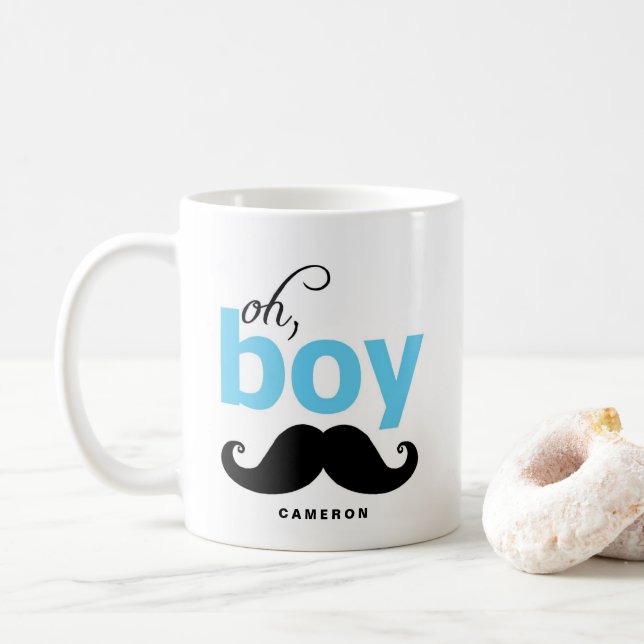 Oh Boy Mustache | PERSONALISIERTE TASSE (Mit Donut)