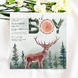 Oh Boy Rustic Deer Boy Baby Dusche Einladung