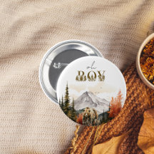 Oh Boy Rustic Woodland Mountain Bear Baby Dusche