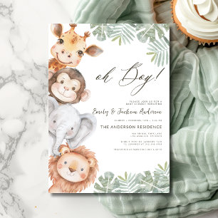 Oh, Boy Safari Animal Boy's Baby Shower Einladung