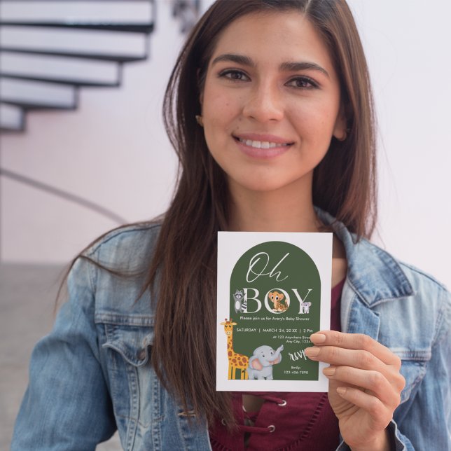 Oh, Boy Safari Animals Baby Dusche Einladung (Von Creator hochgeladen)