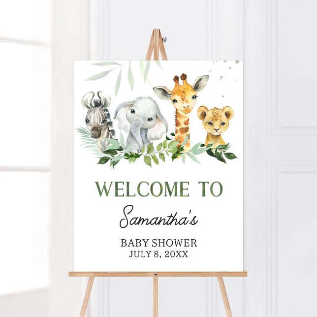 Oh Boy Safari Baby Dusche Willkommen Poster (Jungle Safari Baby Shower Welcome Sign)