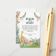 Oh Boy Safari Jungle Baby Shower Book for Baby