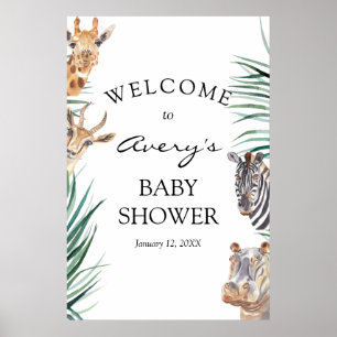 Oh Boy Safari Tiere Begrüßungszeichen Poster