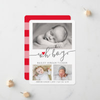 Oh Boy Script Weihnachten Red Heart Collage Foto