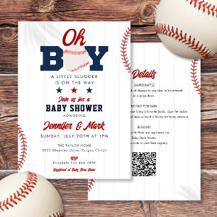 Oh Boy Slugger Baseball Alles in Einem Baby Shower Einladung