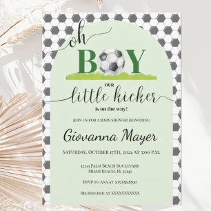 Oh Boy Soccer Boy Baby Shower Einladung