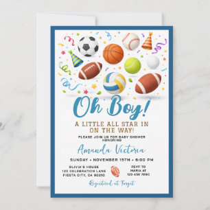 Oh Boy Sport Babyparty-Einladung Einladung