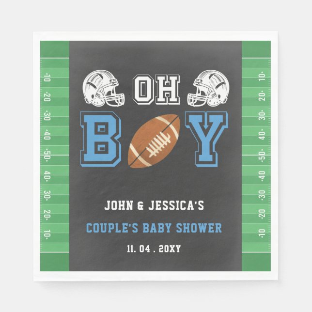Oh Boy Super Bowl Football Baby Dusche Serviette (Vorderseite)