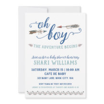 Oh Boy Tribal Baby Dusche Einladung