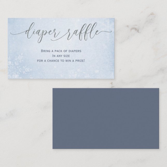 Oh Boy Winter Boy Baby Shower Diaper Raffle Cards Begleitkarte (Vorne/Hinten)