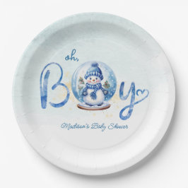 Oh Boy Winter Theme Baby Dusche Pappteller