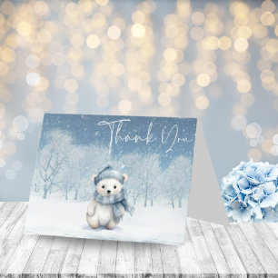 Oh Boy Winter   Woodland Babydusche Dankeskarte