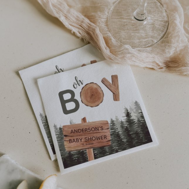 Oh Boy - Woodland Baby Dusche Serviette (Von Creator hochgeladen)