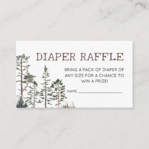 Oh Boy Woodland-Baby-Shower-Windel-Raffle Begleitkarte