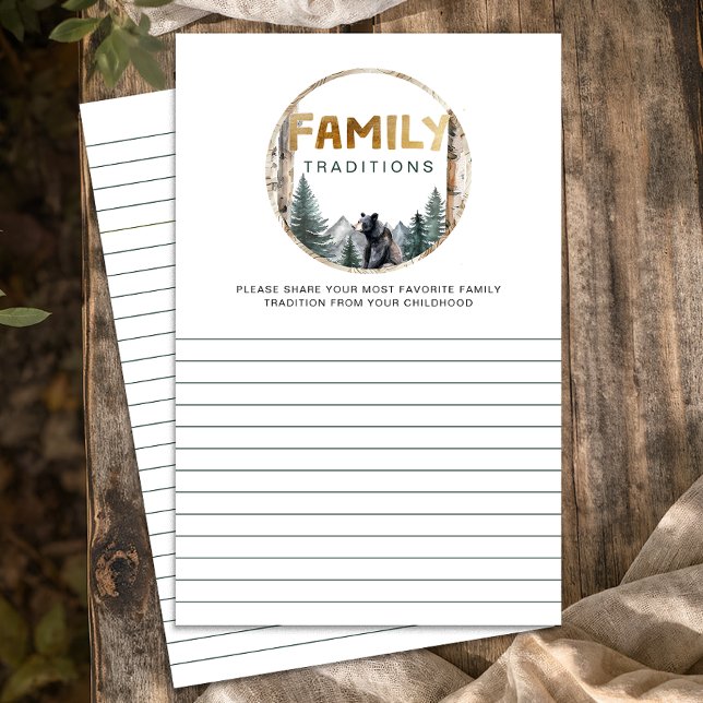 Oh Boy Woodland Bärenfamilie Tradition Kinderdusch (Family Traditions Baby Shower Keepsake)