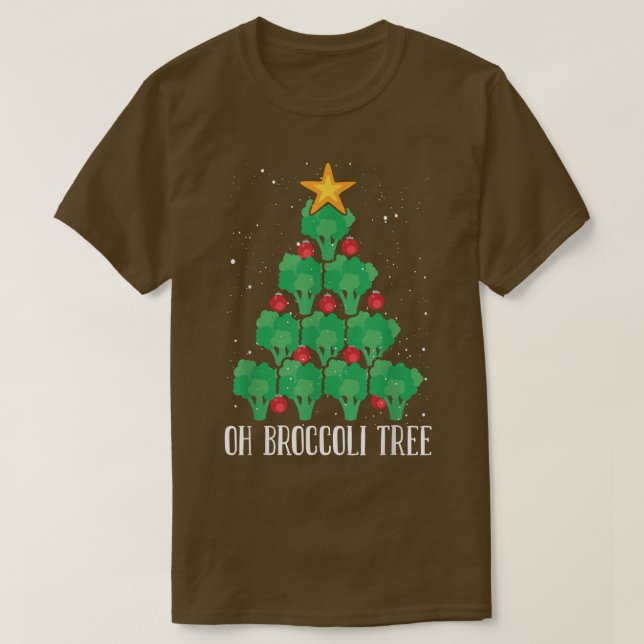 Oh Broccoli Tree Vegetarian Xmas Vegan Merry Chris T-Shirt (Design vorne)