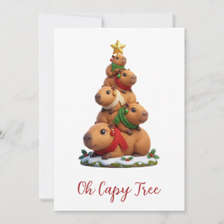 Oh Capy Baum Capybara Weihnachtsbaum Stapel Feiertagskarte