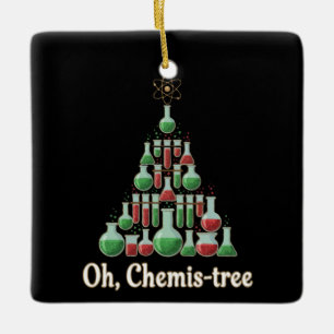 Oh Chemie-Baum Lustige Wissenschaft Chemie Weihnac Keramikornament