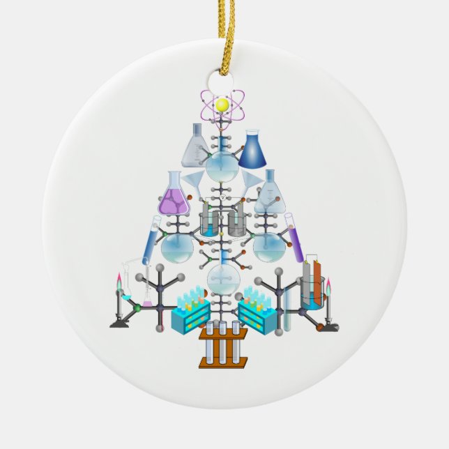 Oh Chemie, Oh Christbaum Keramik Ornament (Vorne)
