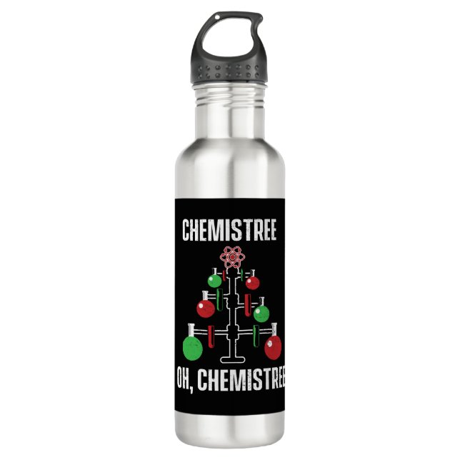 Oh Chemist Tree Chemistree Pun Science Edelstahlflasche (Vorderseite)
