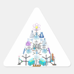 Oh Chemist Tree, Oh Weihnachtsbaum Dreieckiger Aufkleber