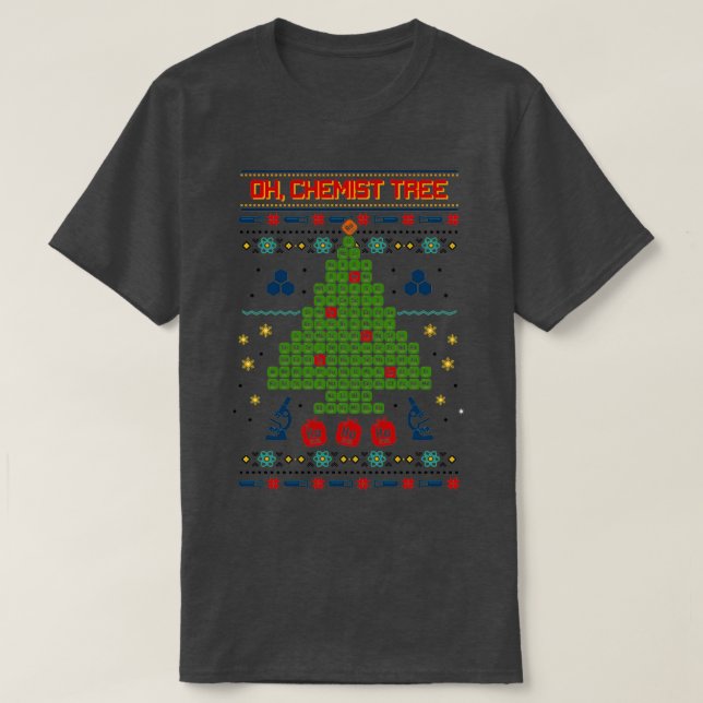 Oh Chemist Tree Ugly Christmas Sweatshirt T-Shirt (Design vorne)