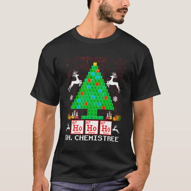 Oh Chemistream Funny Science Christmas Tree Chemis T-Shirt (Vorderseite)