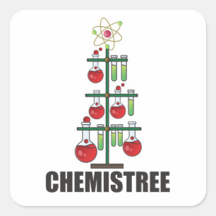 Oh Chemistream Weihnachts Chemie Lehrer Quadratischer Aufkleber